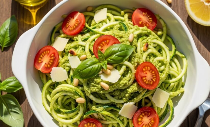 Zesty Pesto Zucchini Noodle Salad Recipe: A Refreshing Low-Carb Delight