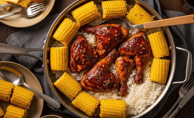 One Pan Bold Honey BBQ Chicken & Rice Recipe – A Flavor Explosion in Every Bite